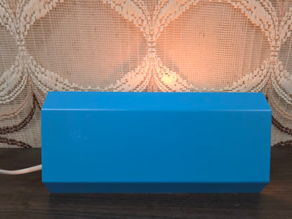 Massive blauwe metalen wandlamp vintage