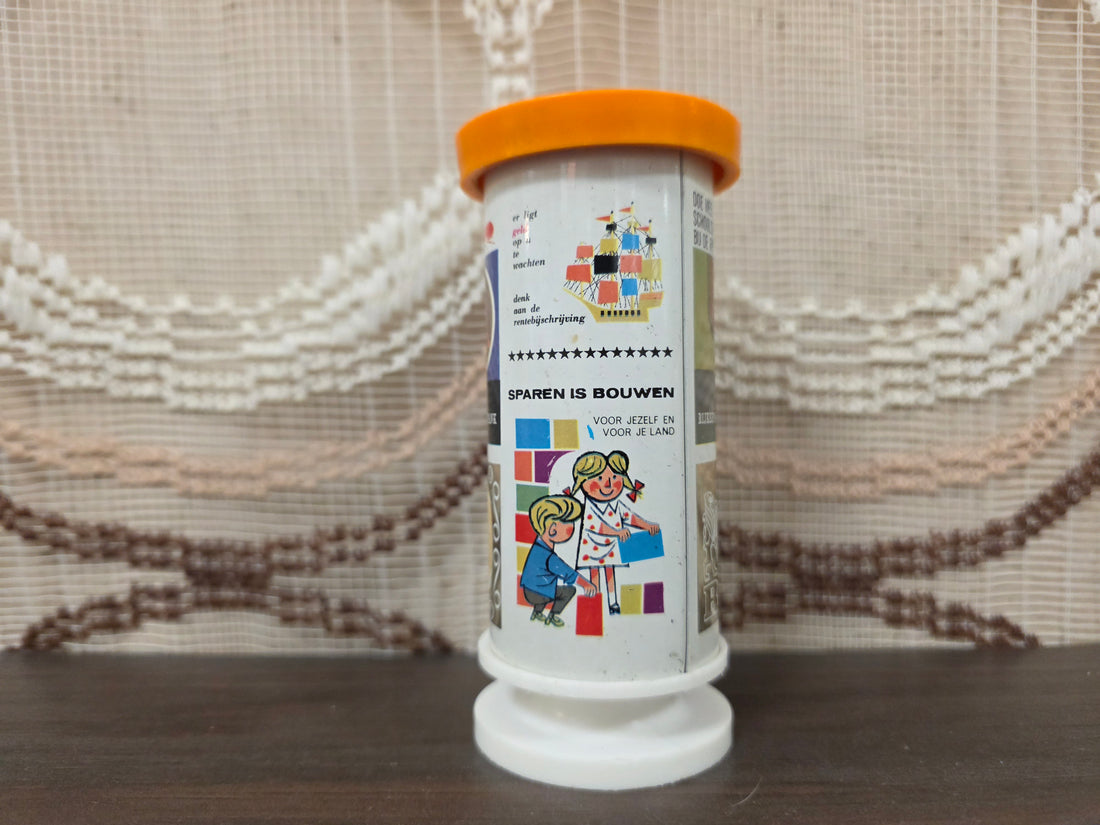 Rijkspostspaarbank schoolsparen vintage spaarpot