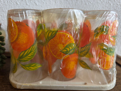 Vintage sinaasappel glazen set