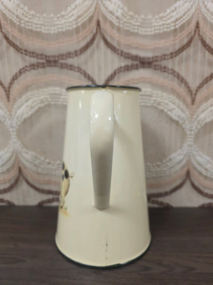 Vintage emaille schenkkan met varken