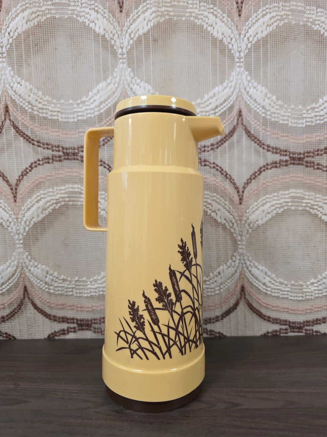 Vintage Helios thermoskan beige met bruin