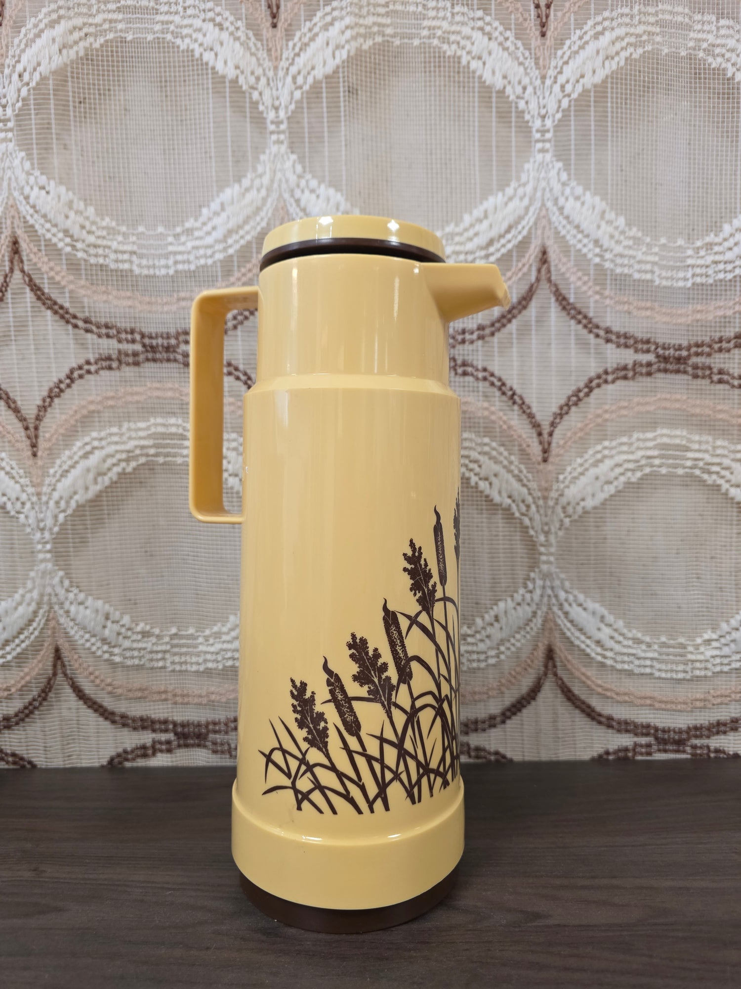 Vintage Helios thermoskan beige met bruin