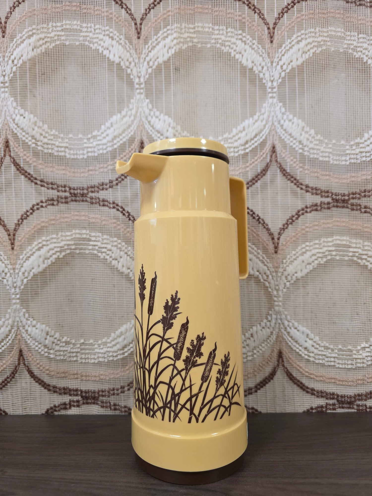 Vintage Helios thermoskan beige met bruin