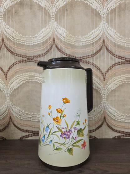 Vintage thermoskan Zojirushi bloemen
