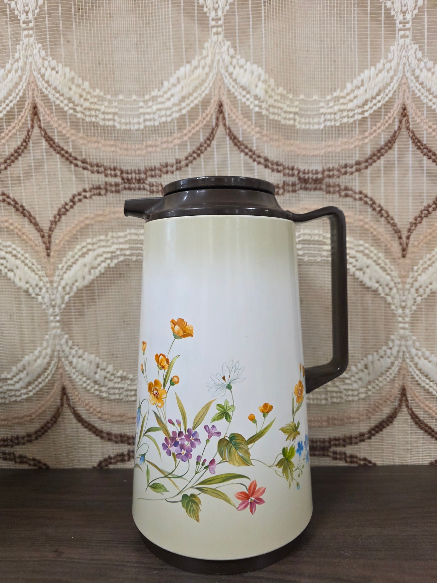 Vintage thermoskan Zojirushi bloemen