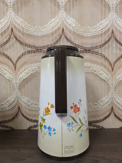 Vintage thermoskan Zojirushi bloemen
