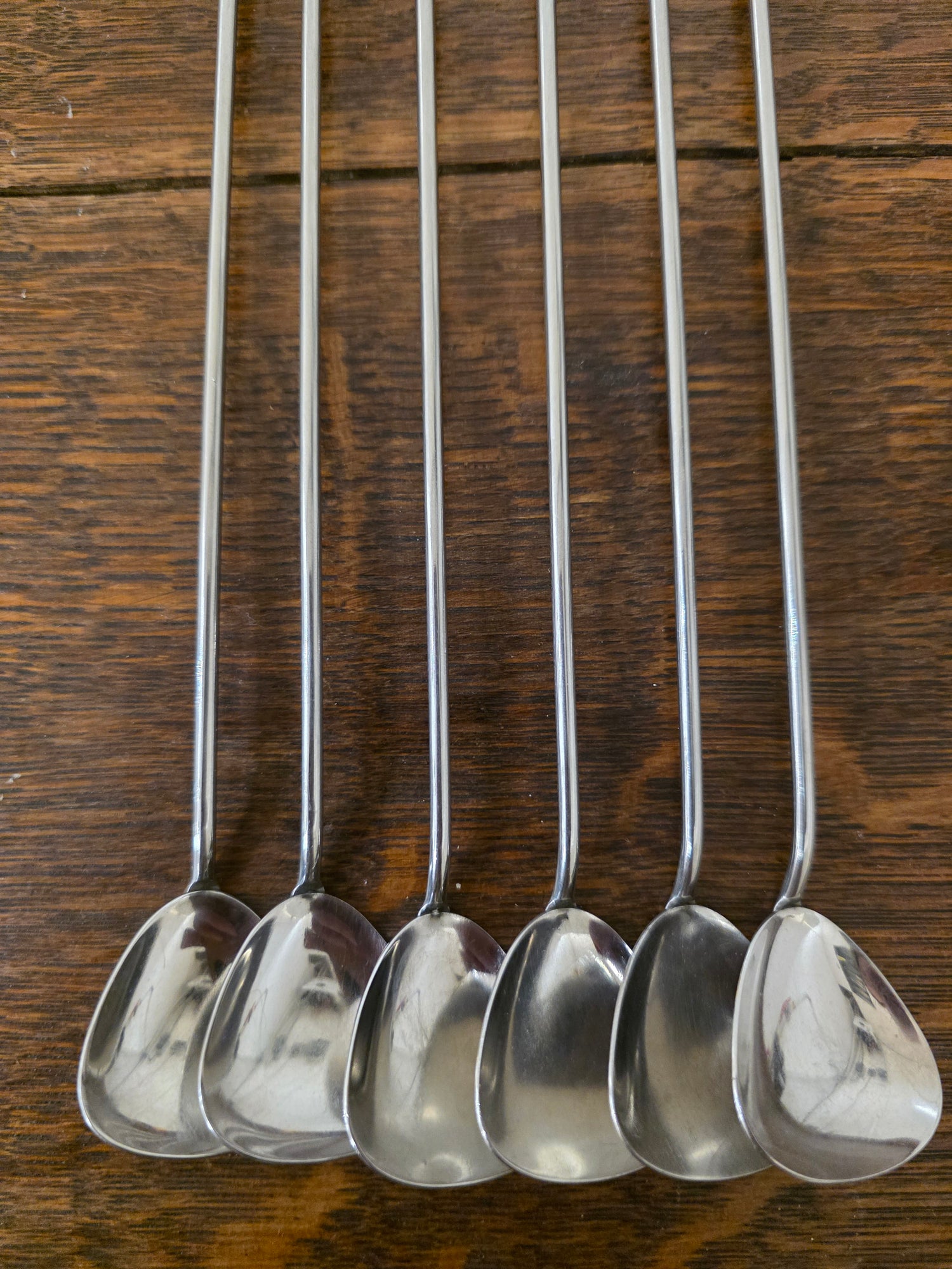 Vintage sorbetlepels set van 6 gekleurd