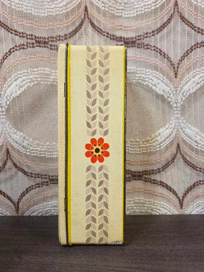 Vintage Verkade ontbijtkoekblik met bloemenprint