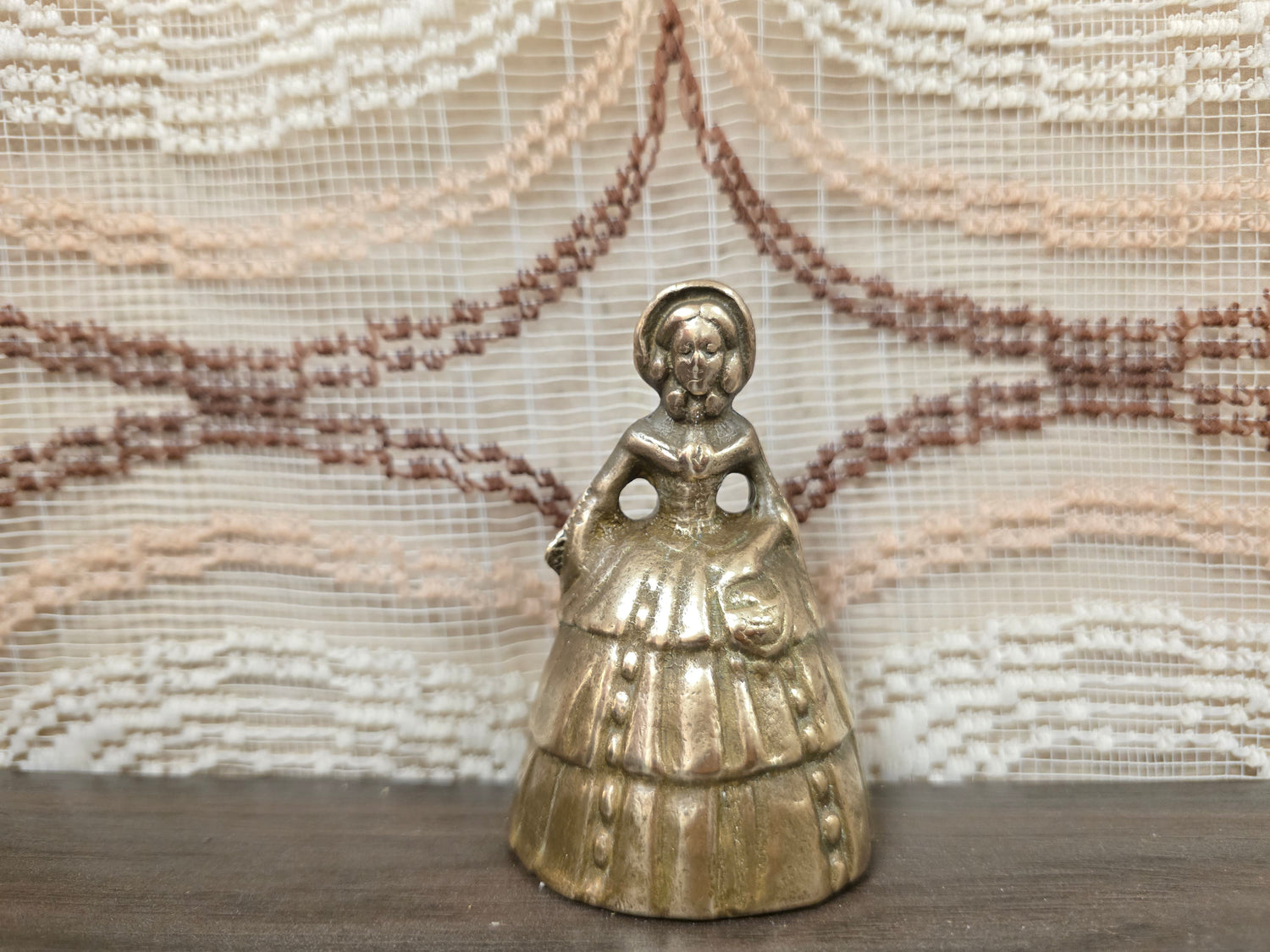 Vintage messing tafelbel dame
