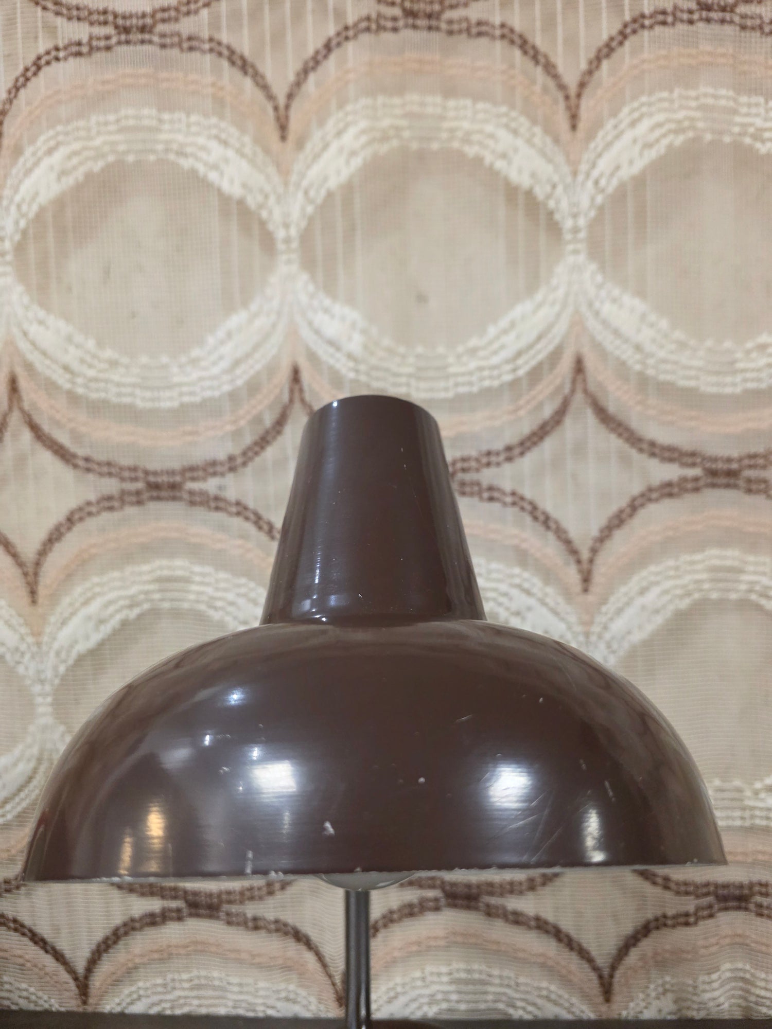 Vintage donkerbruine bureaulamp met verstelbare arm