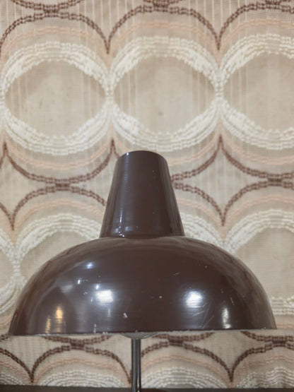 Vintage donkerbruine bureaulamp met verstelbare arm