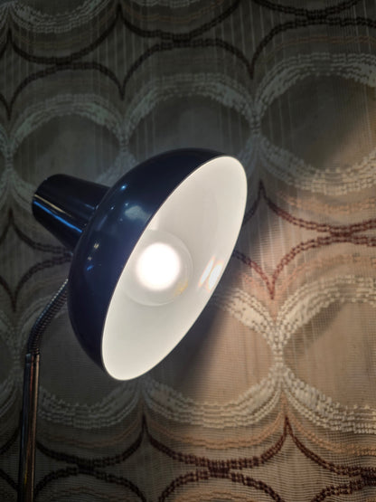 Vintage donkerbruine bureaulamp met verstelbare arm