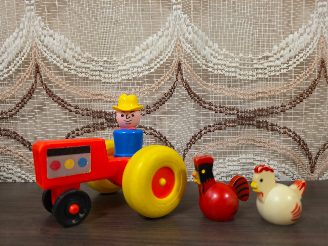 Fisher Price tractor met boer kip en haan