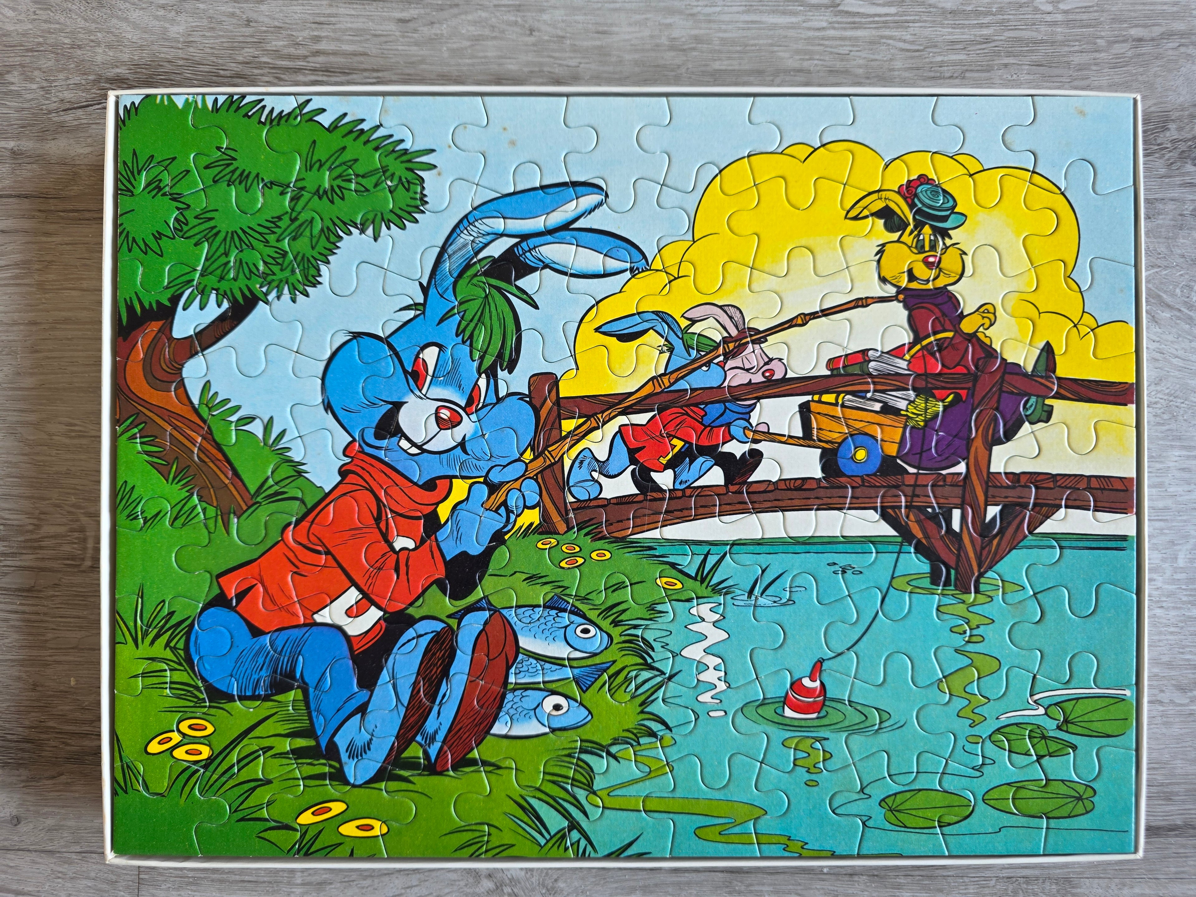 Bobo aan het vissen puzzel 1974 99 Stukjes