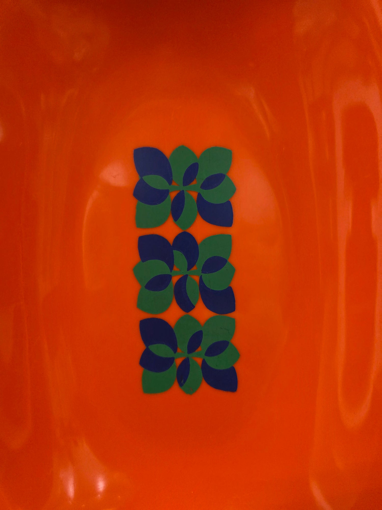 Vintage Emsa serveerschaal oranje met handgrepen