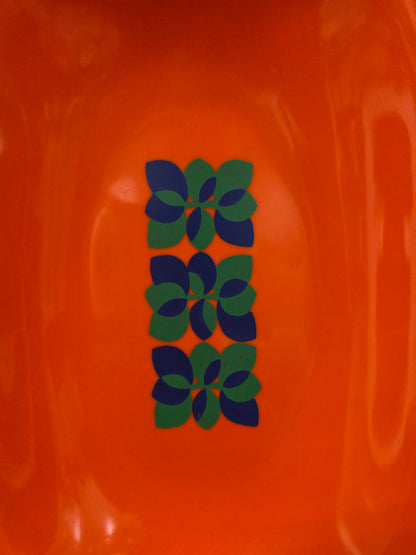 Vintage Emsa serveerschaal oranje met handgrepen