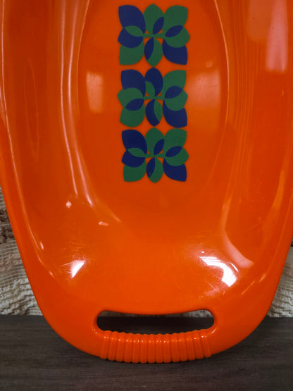 Vintage Emsa serveerschaal oranje met handgrepen