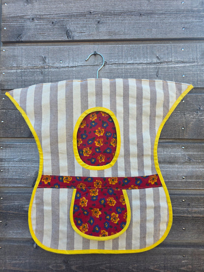 Vintage knijperzak gestreept met bloemen