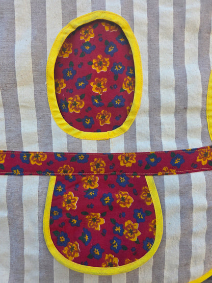 Vintage knijperzak gestreept met bloemen