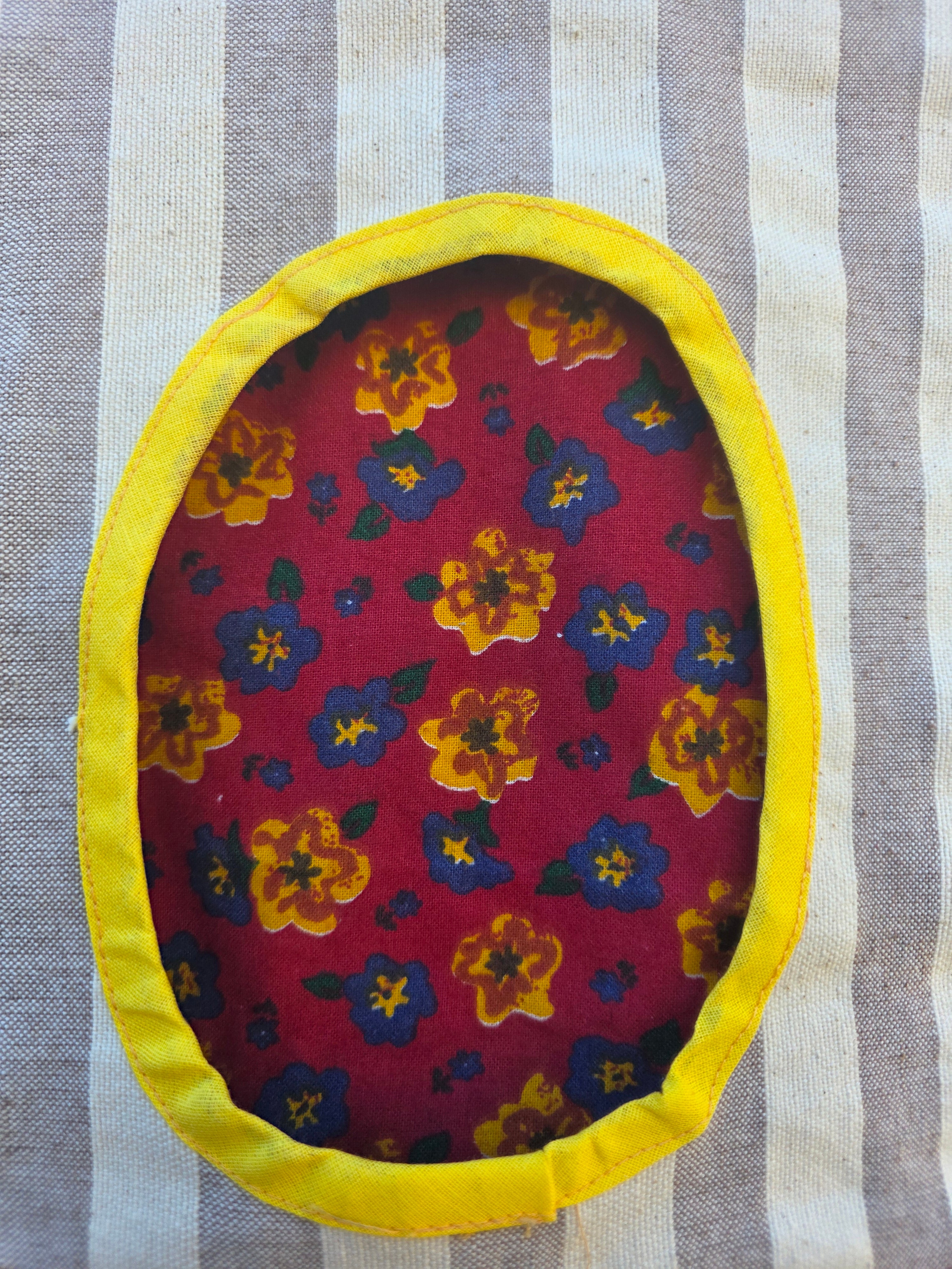 Vintage knijperzak gestreept met bloemen