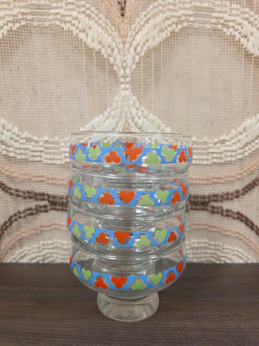 Vintage dessertschaaltjes op voet set van 4