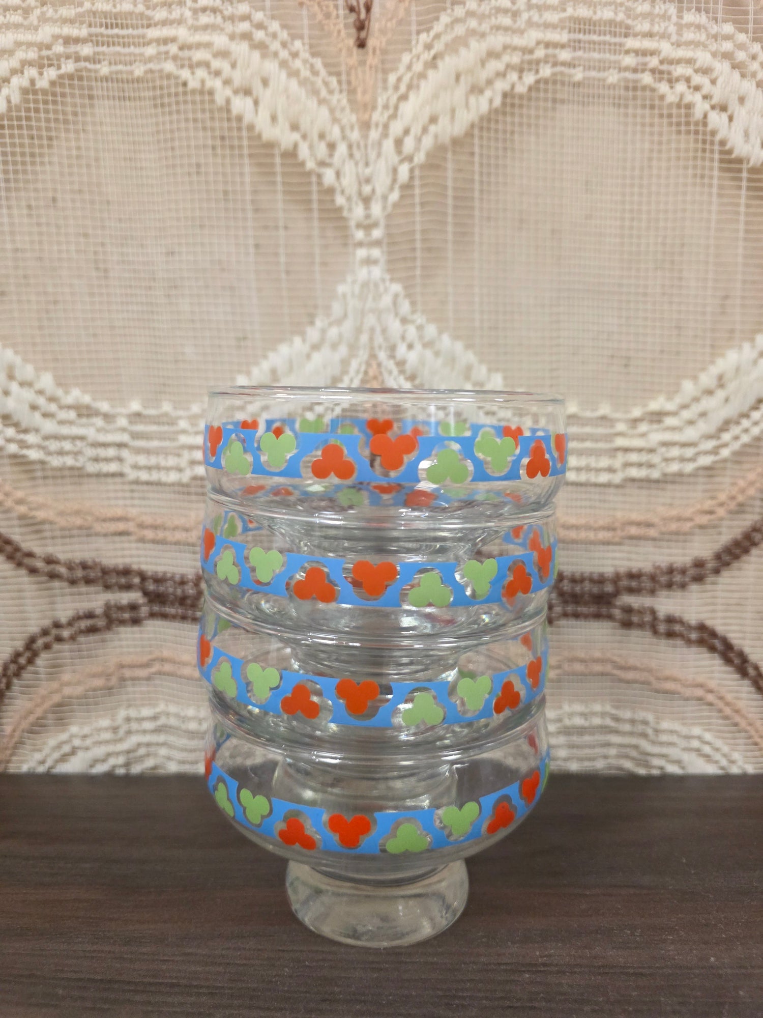 Vintage dessertschaaltjes op voet set van 4