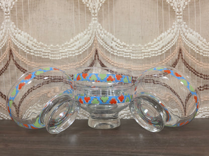 Vintage dessertschaaltjes op voet set van 4