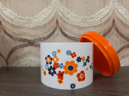 SENO voorraadpot bloemen oranje deksel