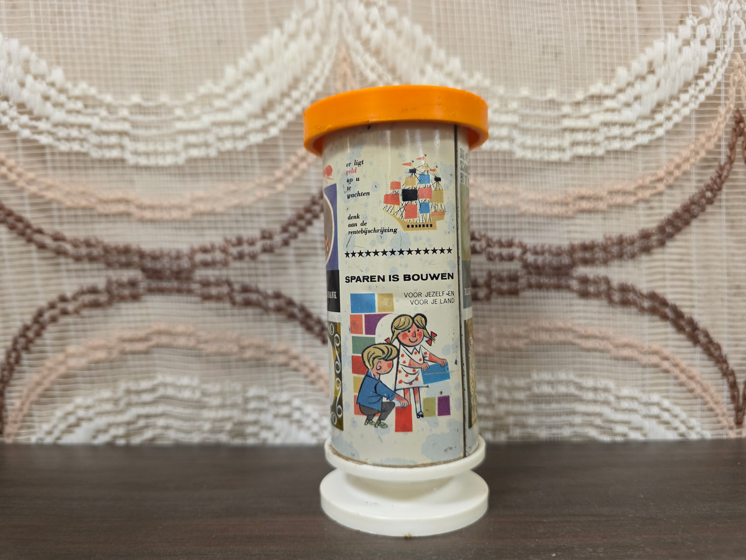 Rijkspostspaarbank schoolsparen vintage spaarpot