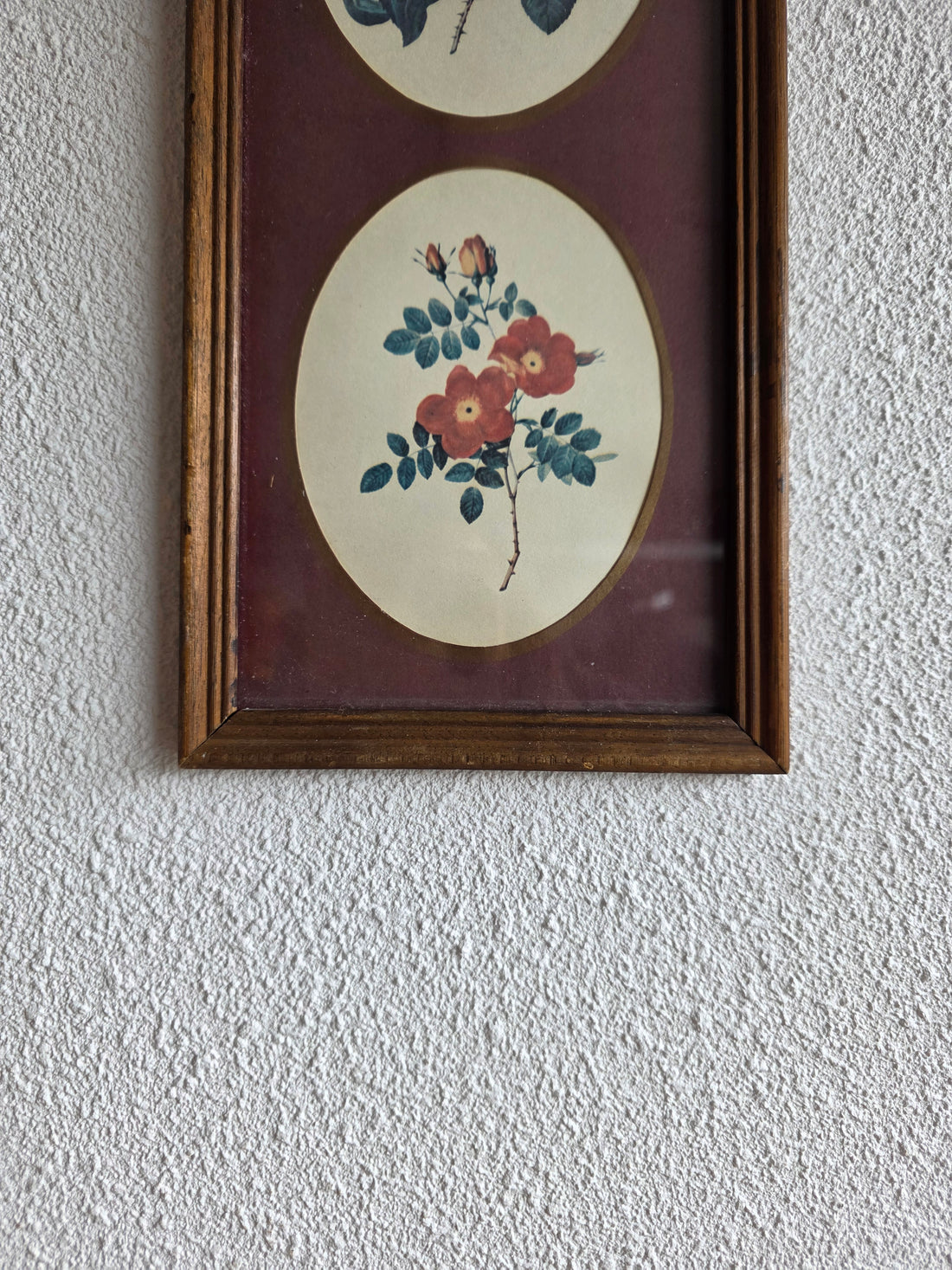 Vintage wanddecoratie rozen houten lijst