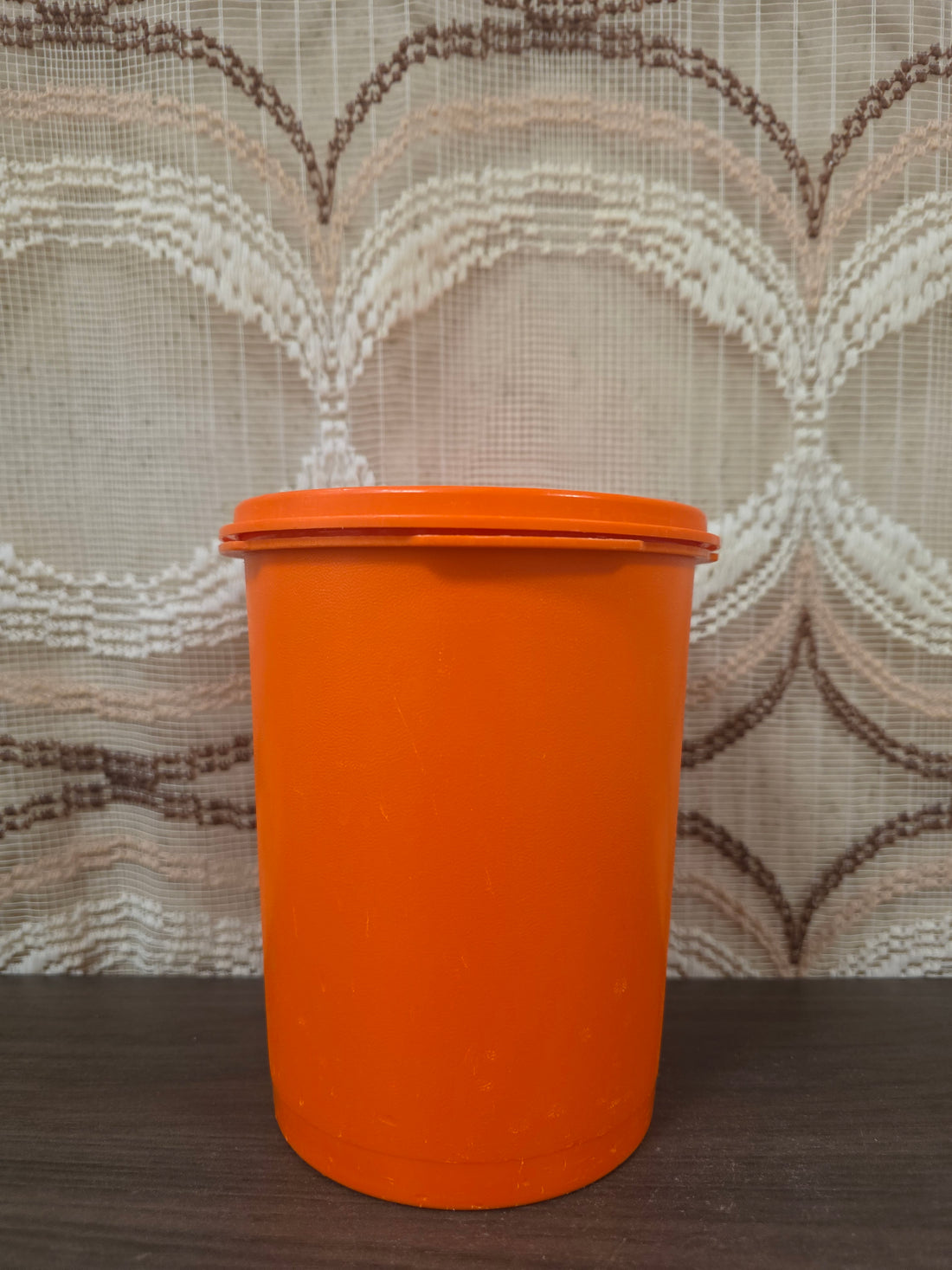 Tupperware voorraadbus oranje sterdeksel 15,5 cm