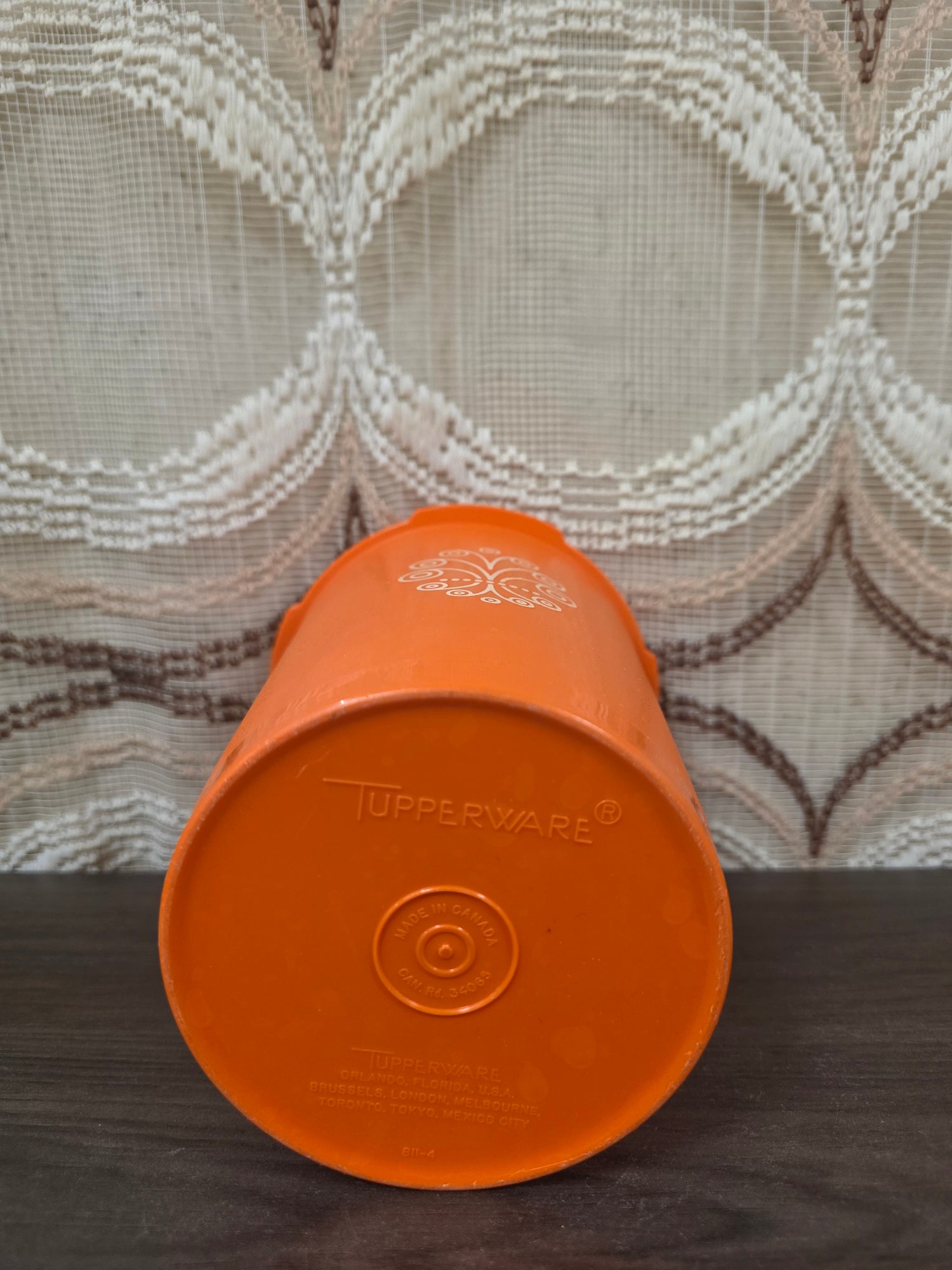Tupperware voorraadbus oranje sterdeksel 15,5 cm