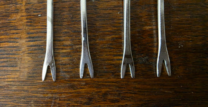 Vintage cocktailvorkjes met fruit – set van 4