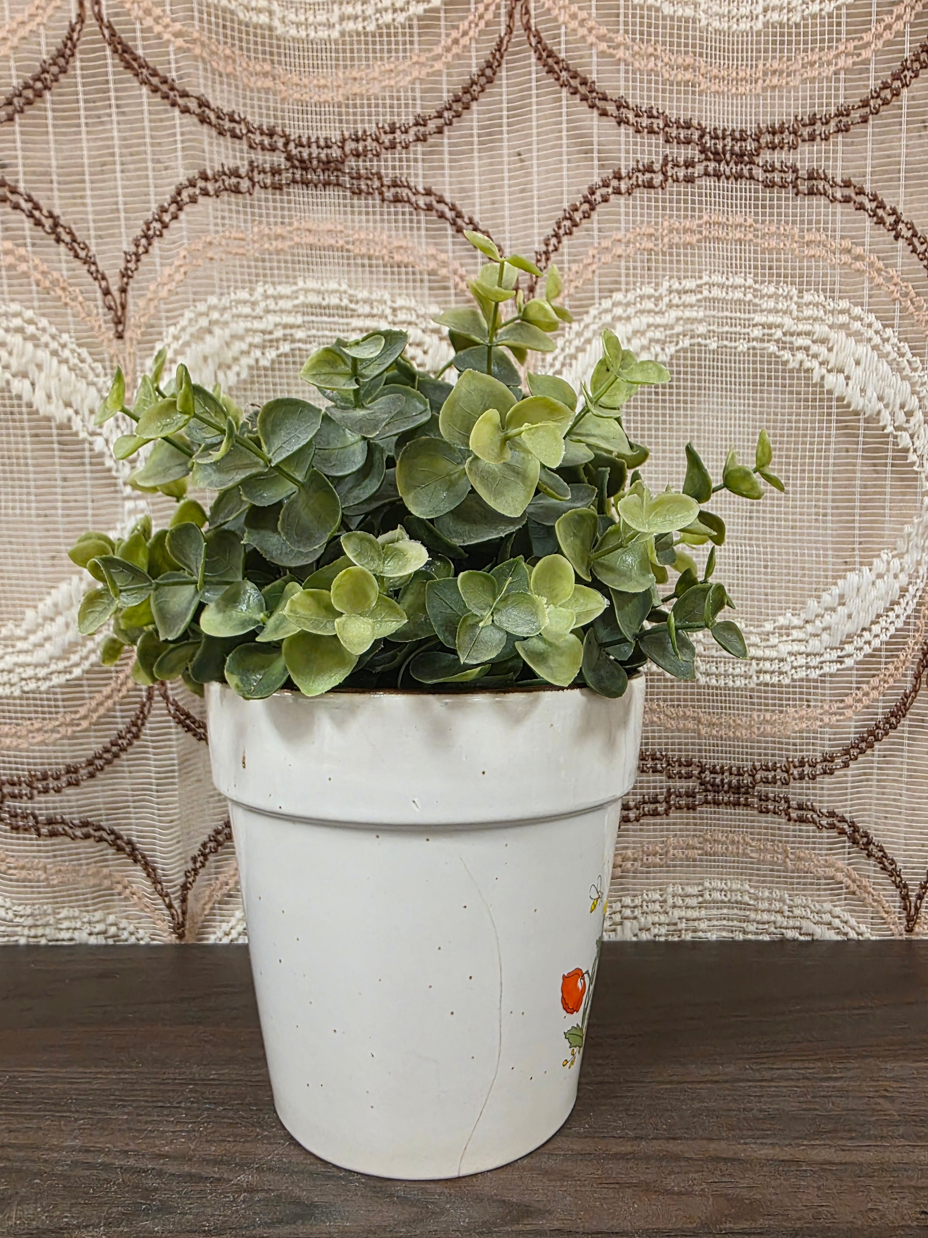 Vintage Wildflower bloempot met rode klaprozen