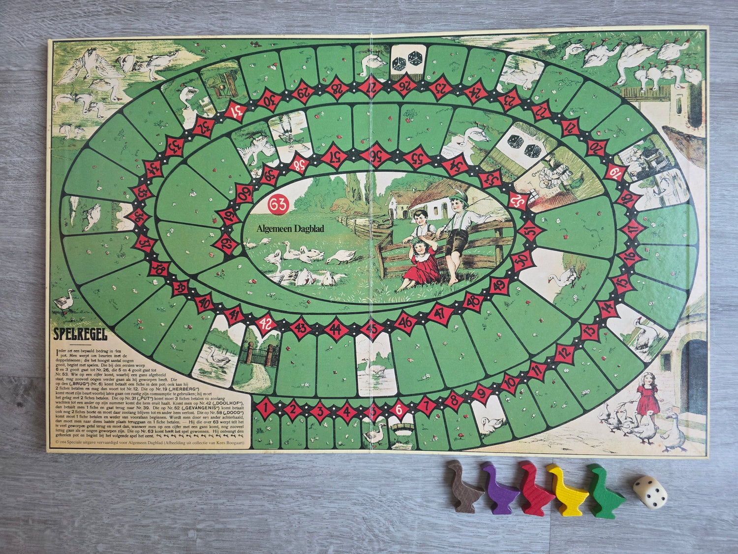 Oudhollandsch ganzenbord spel Algemeen Dagblad