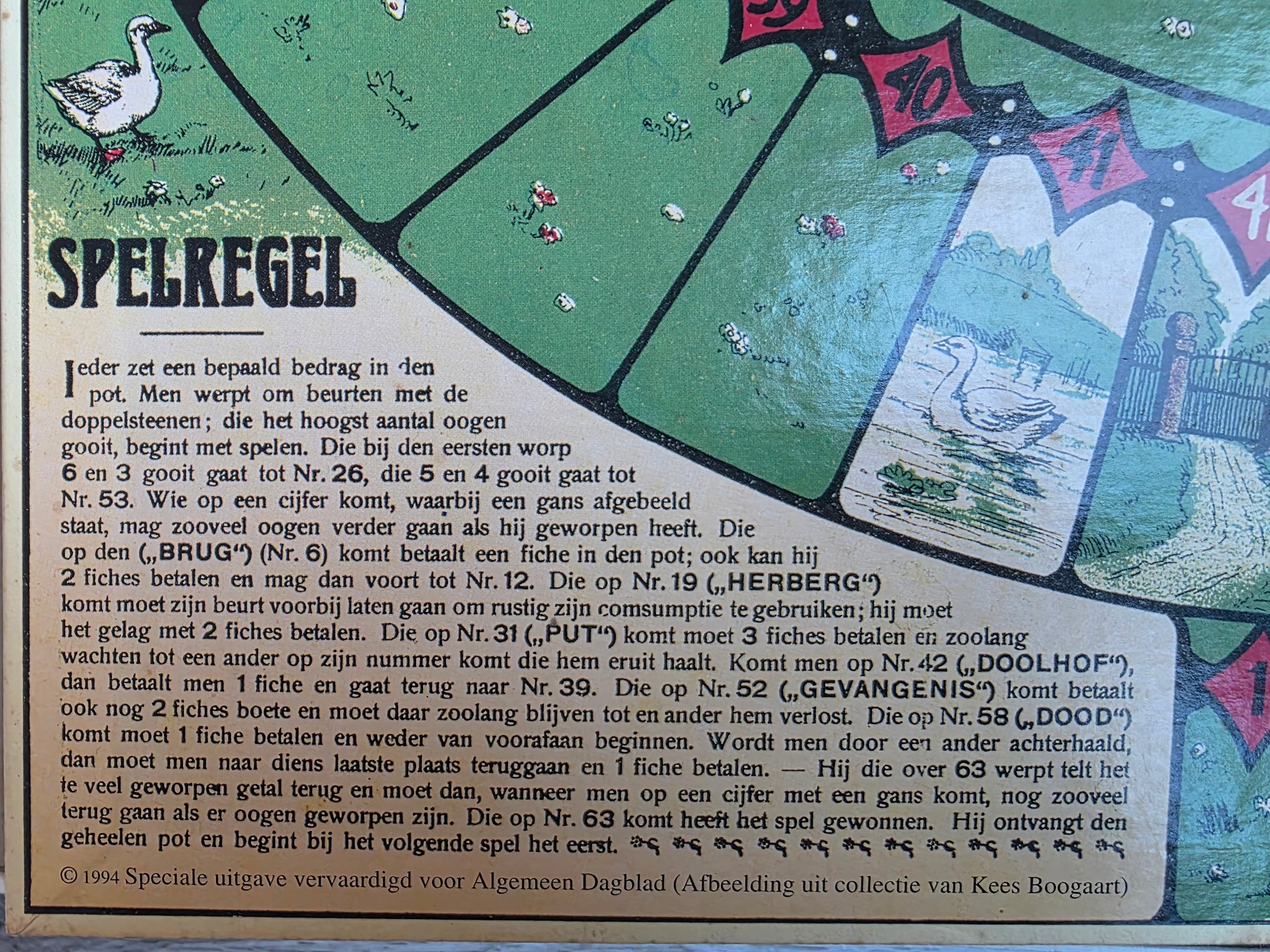 Oudhollandsch ganzenbord spel Algemeen Dagblad
