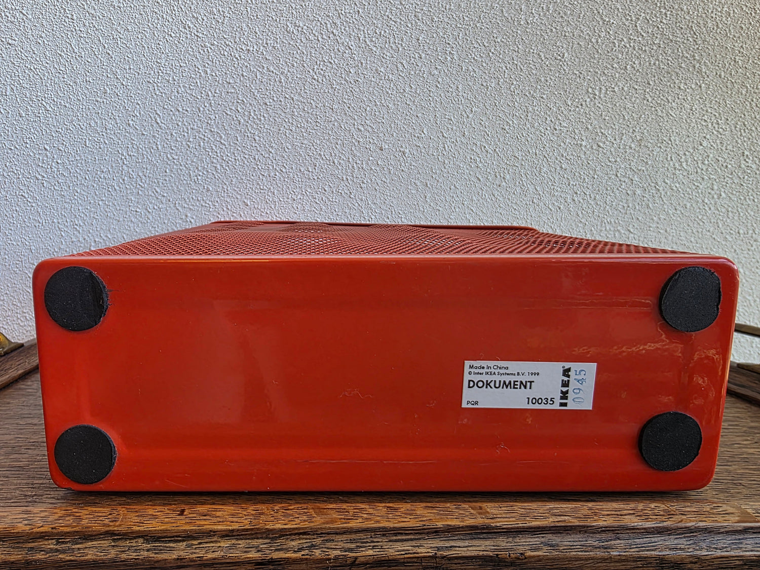 IKEA DOKUMENT tijdschriftenhouder oranje metaal