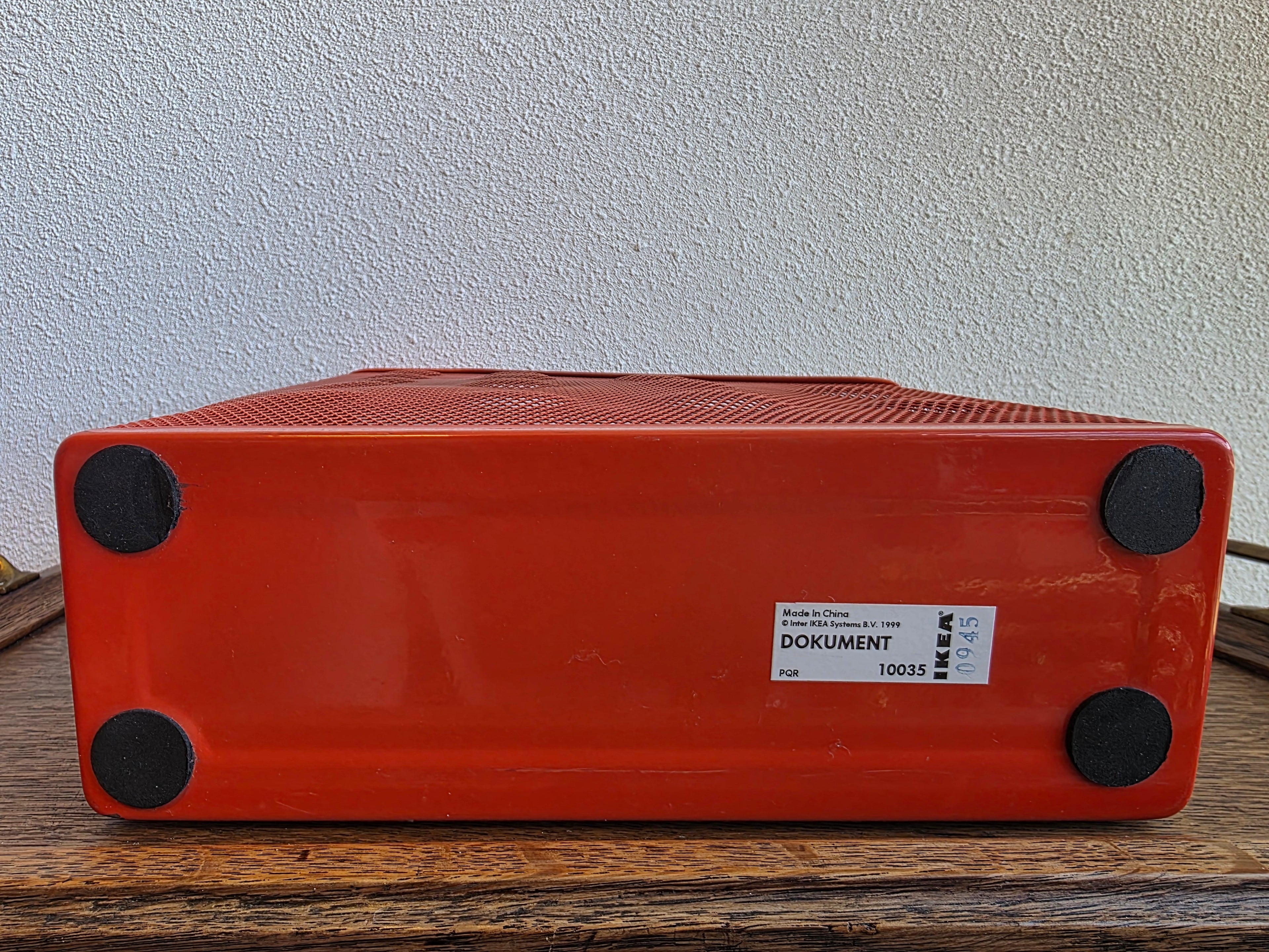IKEA DOKUMENT tijdschriftenhouder oranje metaal
