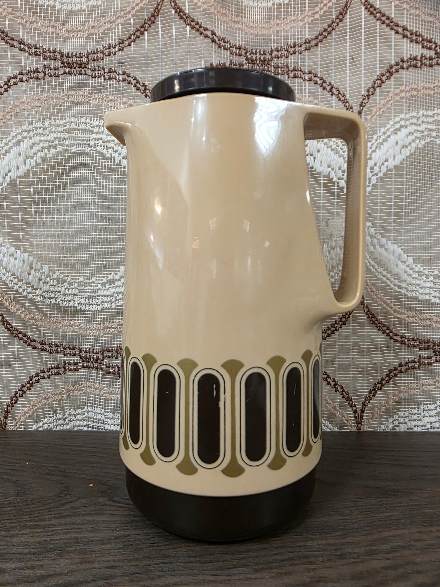 Vintage Zimmermann thermoskan crème bruin