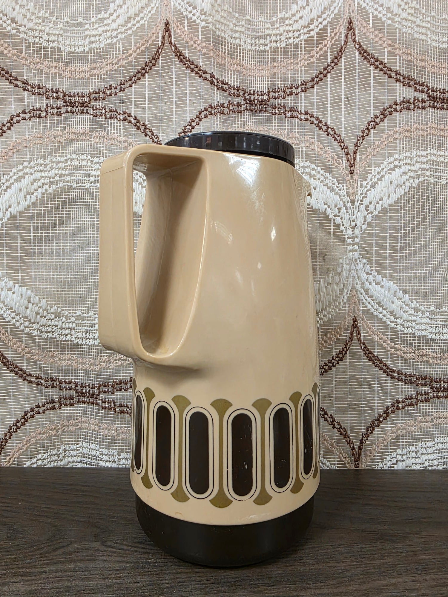 Vintage Zimmermann thermoskan crème bruin