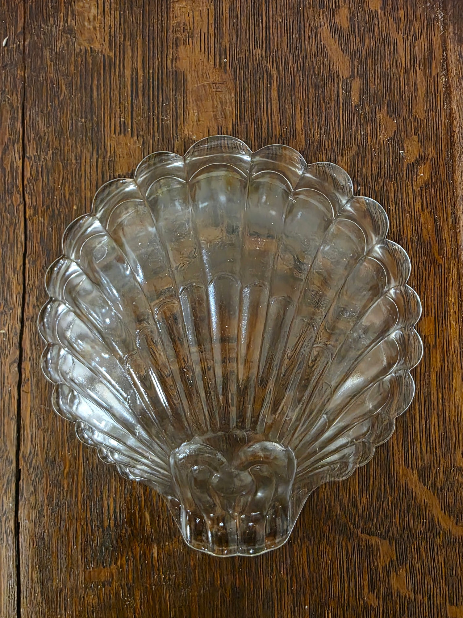 Vintage glazen schelpschaaltje helder glas
