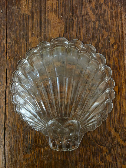 Vintage glazen schelpschaaltje helder glas
