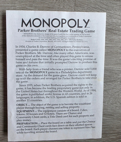 Vintage Monopoly USA Parker Brothers bordspel