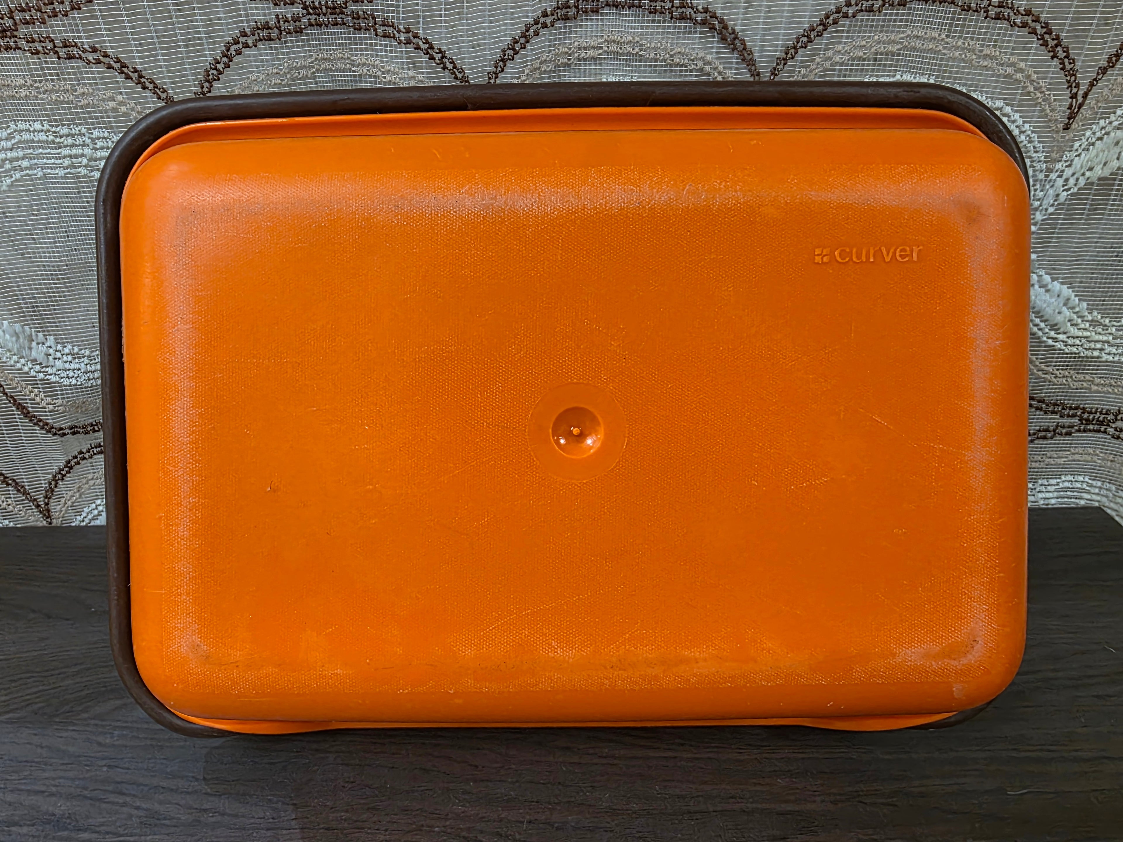 Vintage Curver aardappelbak bruin oranje