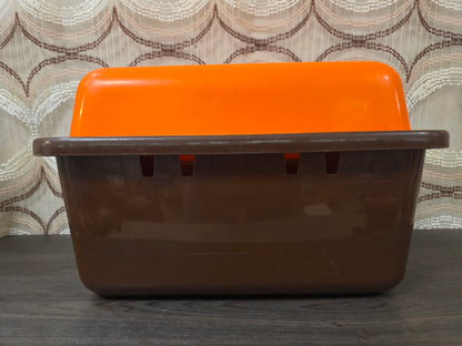 Vintage Curver aardappelbak bruin oranje