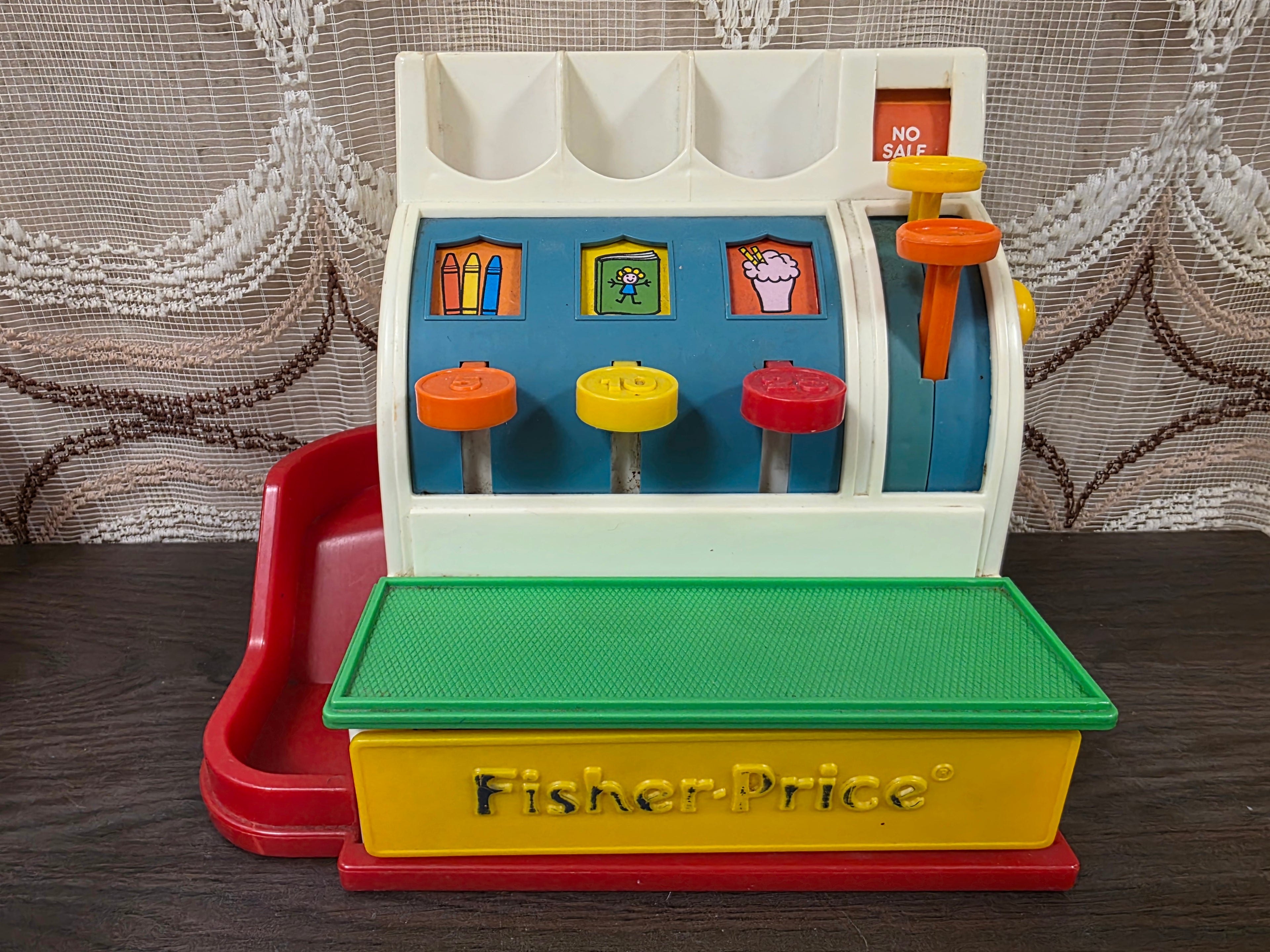 Fisher Price kassa  - compleet met gekleurde munten