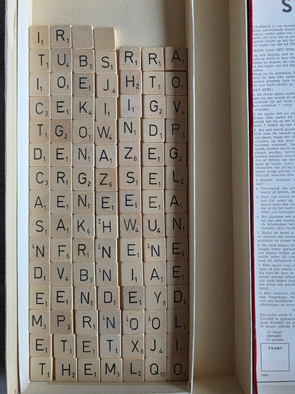 Vintage Scrabble Nederlandse uitgave compleet met houten letters