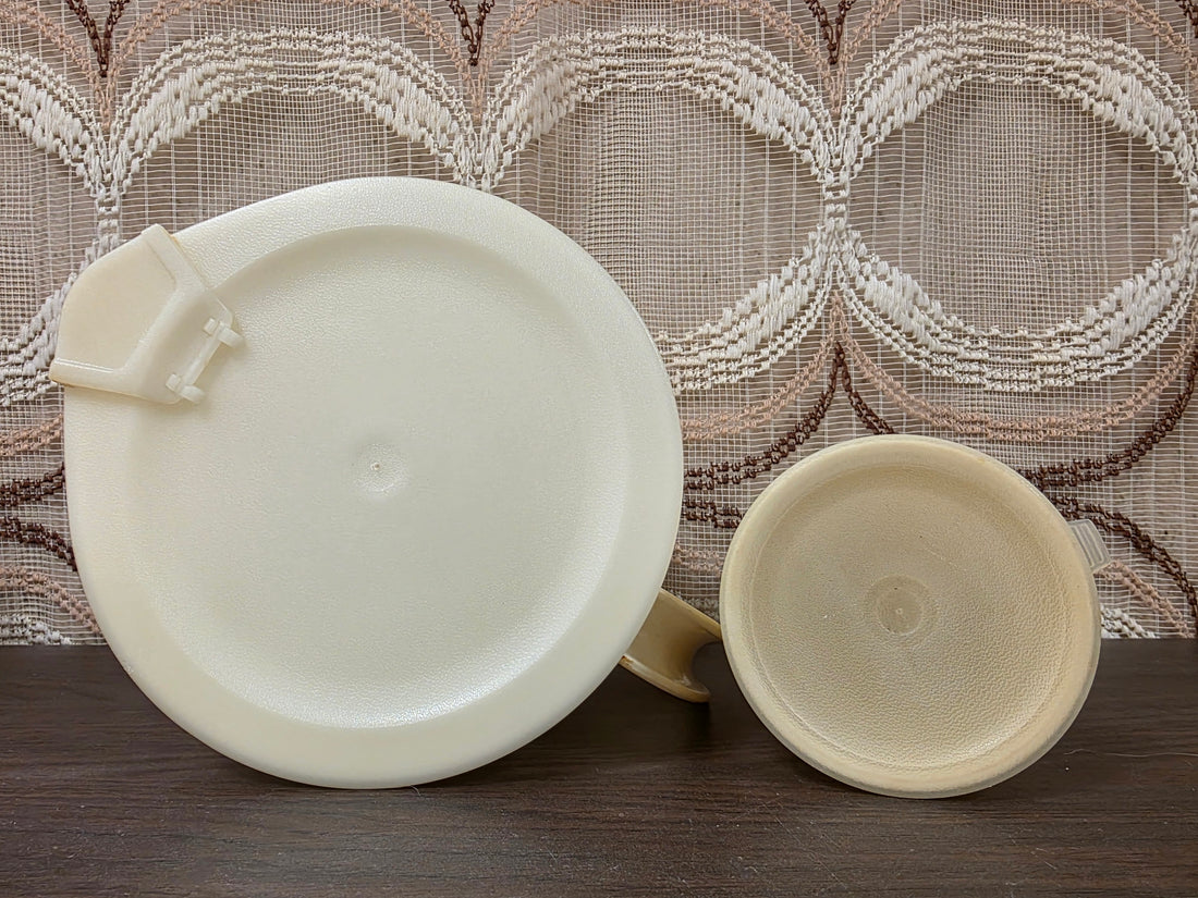 Vintage Emsa beslagkom met beker en fruitdecor