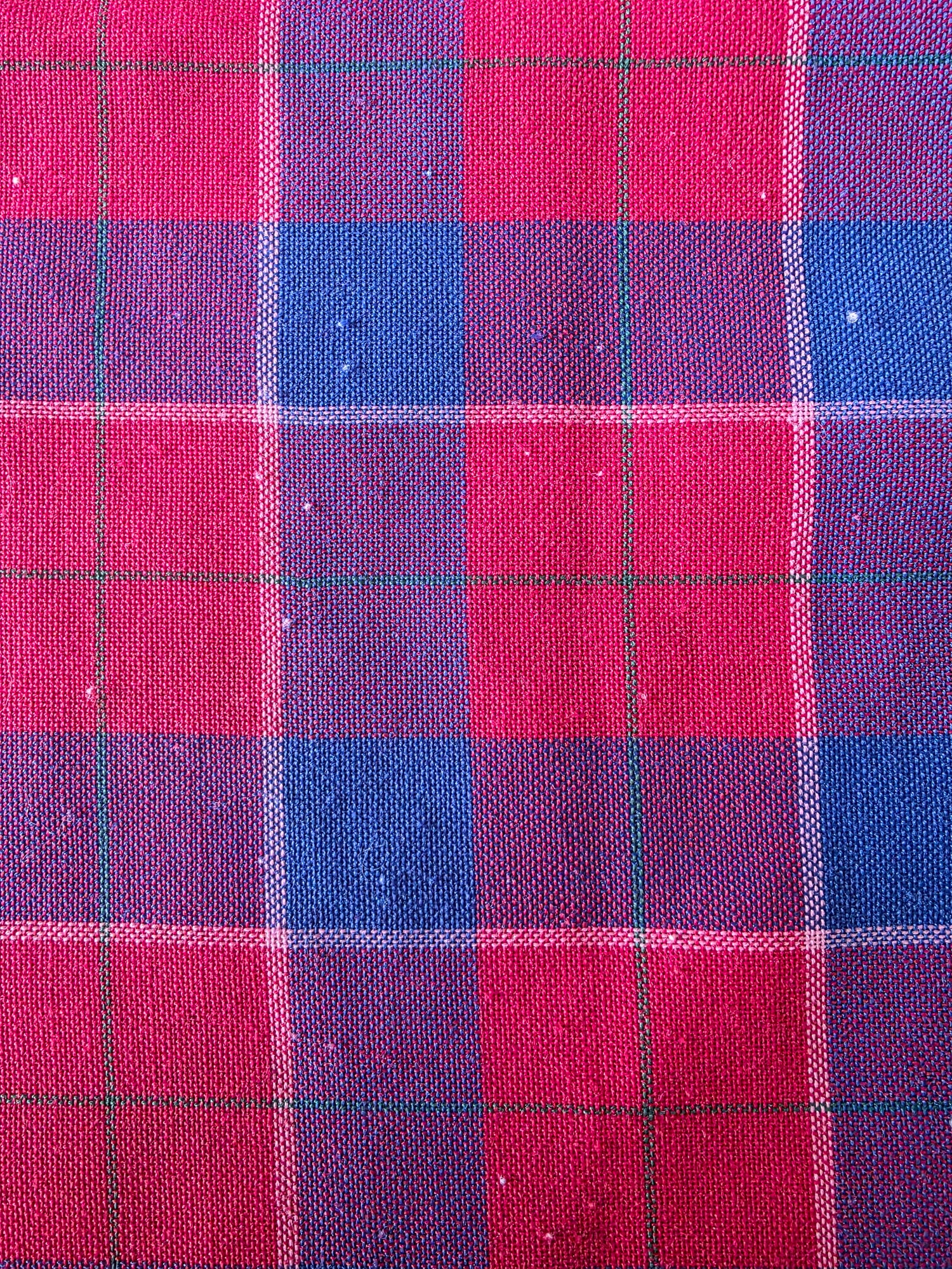 Vintage geruit tafelkleed rood blauw 232 x 132 cm