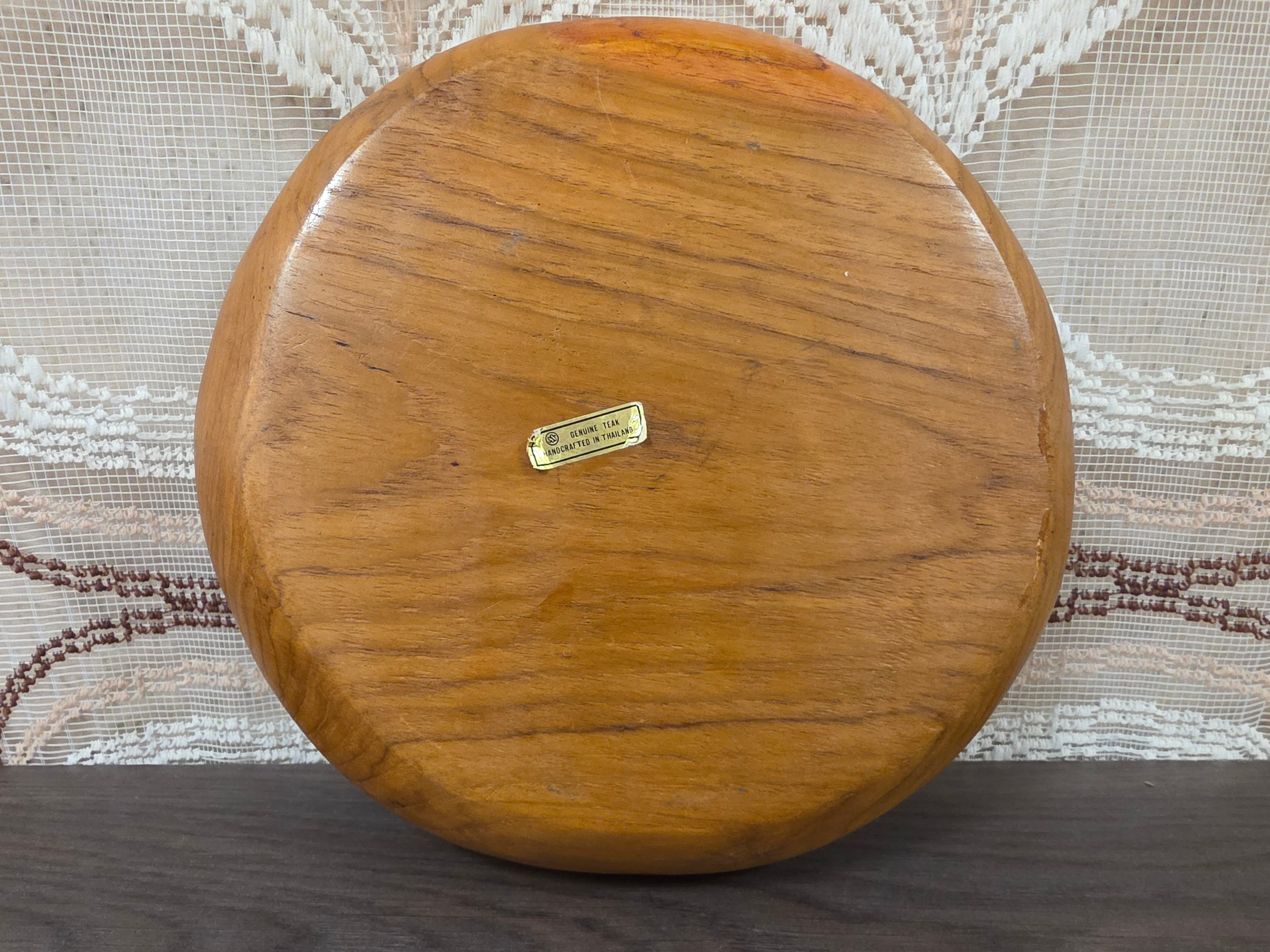 Vintage teakhouten snackschaal met 7 vakken 30,5 cm